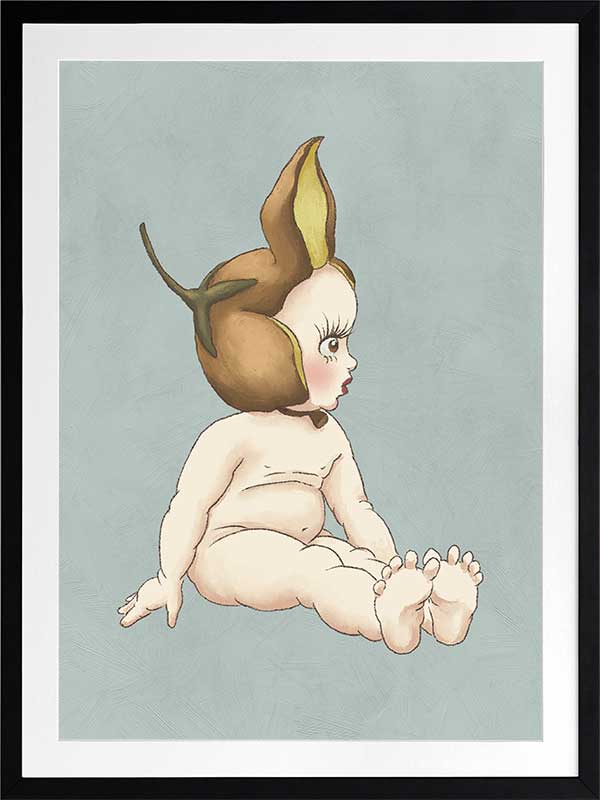 Boronia Baby II Light Blue Framed Art Print