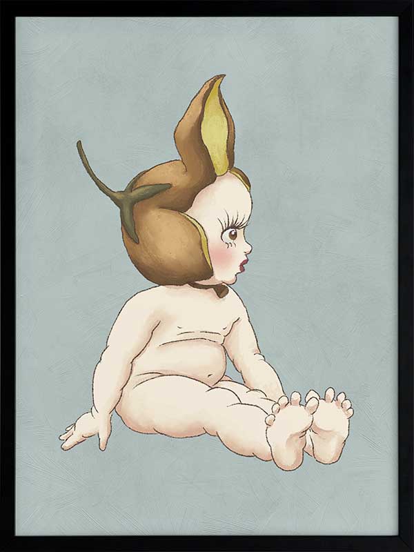 Boronia Baby II Light Blue Framed Art Print