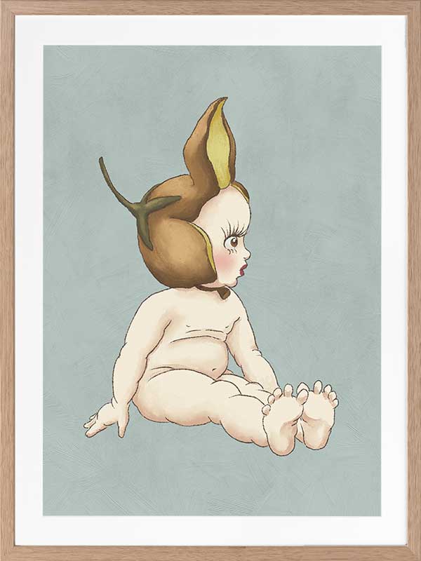Boronia Baby II Light Blue Framed Art Print