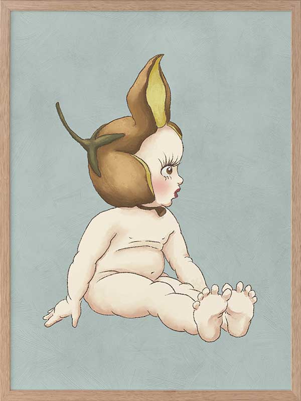 Boronia Baby II Light Blue Framed Art Print