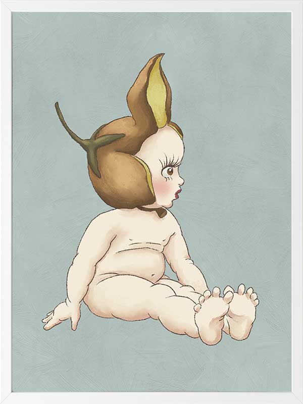 Boronia Baby II Light Blue Framed Art Print