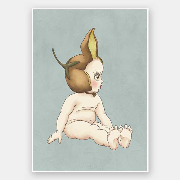 Boronia Baby II Light Blue Unframed Art Print