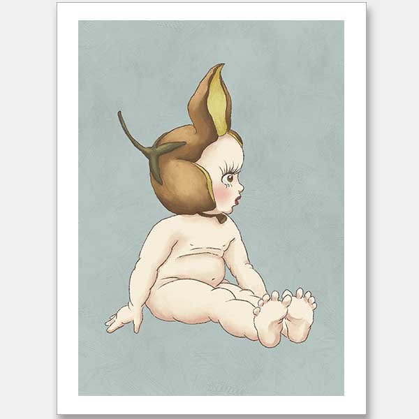 Boronia Baby II Light Blue Unframed Art Print
