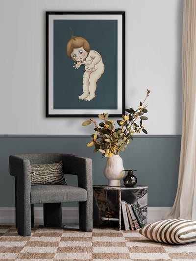 Boronia Baby III Dark Blue Framed Art Print | Lifestyle