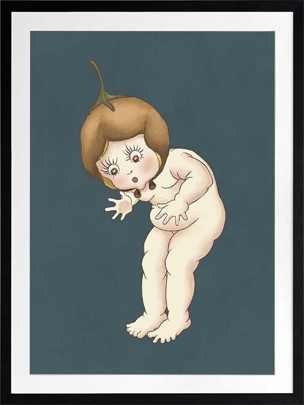 Boronia Baby III Dark Blue Framed Art Print