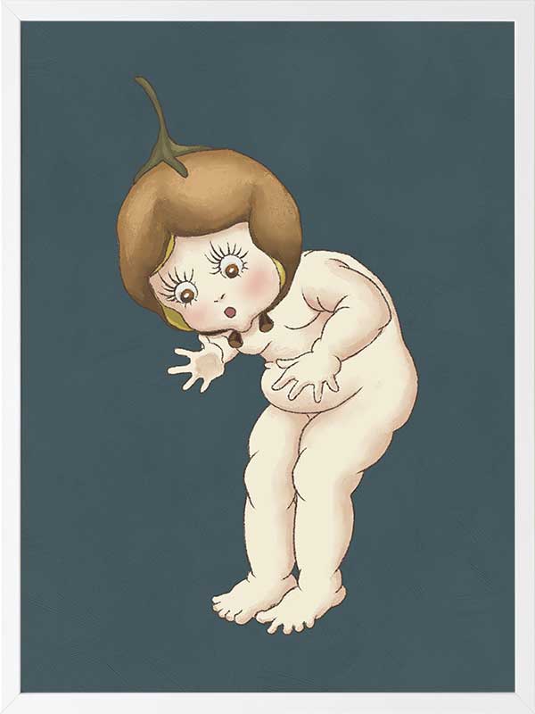 Boronia Baby III Dark Blue Framed Art Print