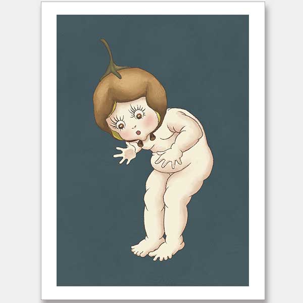 Boronia Baby III Dark Blue Unframed Art Print