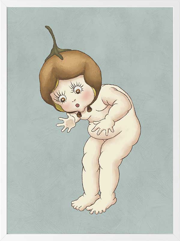 Boronia Baby III Light Blue Framed Art Print