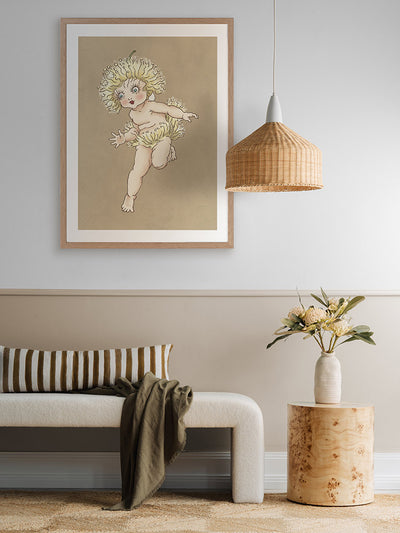 Gum Blossom Baby I Neutral Framed Art Print | Lifestyle