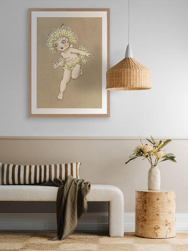 Gum Blossom Baby I Neutral Framed Art Print | Lifestyle