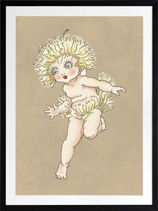 Gum Blossom Baby I Neutral Framed Art Print