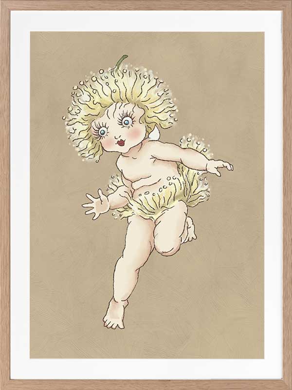 Gum Blossom Baby I Neutral Framed Art Print