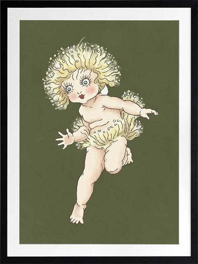Gum Blossom Baby I Dark Green Framed Art Print