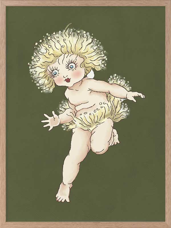Gum Blossom Baby I Dark Green Framed Art Print