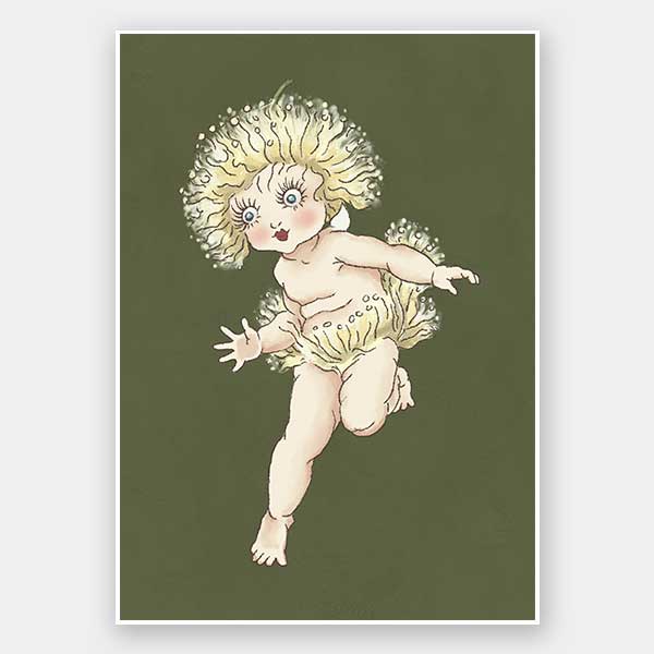 Gum Blossom Baby I Dark Green Unframed Art Print