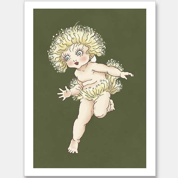 Gum Blossom Baby I Dark Green Unframed Art Print
