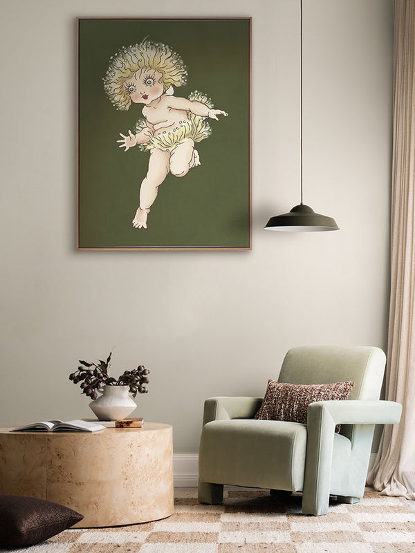 Gum Blossom Baby I Dark Green Canvas Art Print | Lifestyle