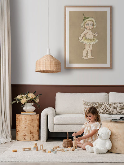 Gum Blossom Baby II Neutral Framed Art Print | Lifestyle