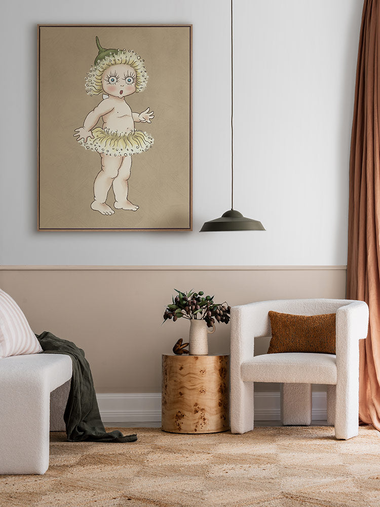 Gum Blossom Baby II Neutral Canvas Art Print | Lifestyle