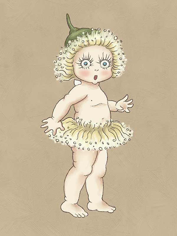 Gum Blossom Baby II Neutral Canvas Art Print