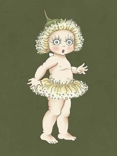 Gum Blossom Baby II Dark Green Canvas Art Print