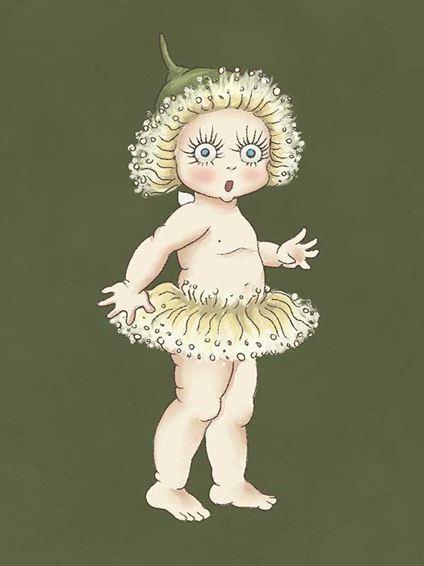 Gum Blossom Baby II Dark Green Canvas Art Print