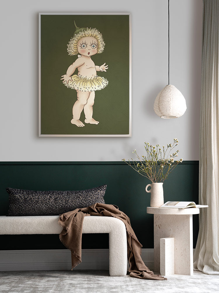 Gum Blossom Baby II Dark Green Canvas Art Print | Lifestyle