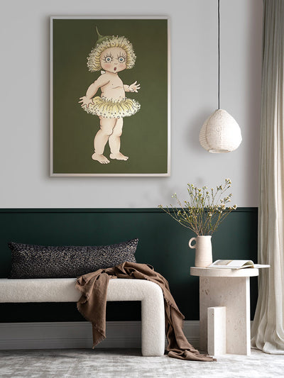 Gum Blossom Baby II Dark Green Canvas Art Print | Lifestyle