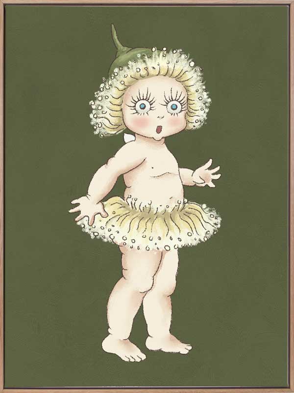 Gum Blossom Baby II Dark Green Canvas Art Print