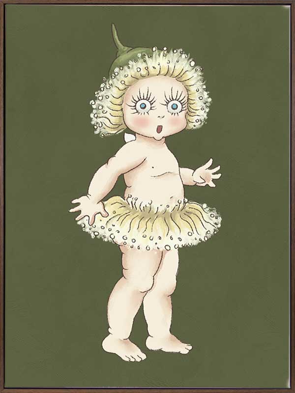 Gum Blossom Baby II Dark Green Canvas Art Print