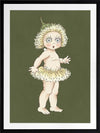 Gum Blossom Baby II Dark Green Framed Art Print