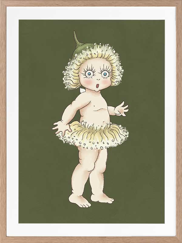 Gum Blossom Baby II Dark Green Framed Art Print