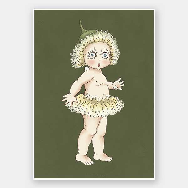 Gum Blossom Baby II Dark Green Unframed Art Print