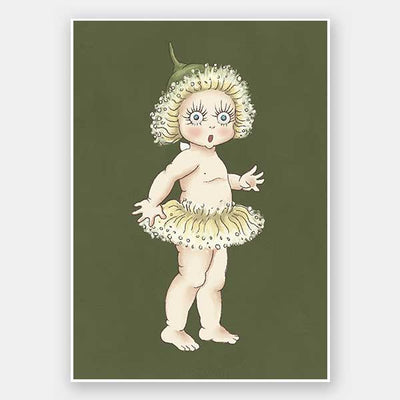 Gum Blossom Baby II Dark Green Unframed Art Print