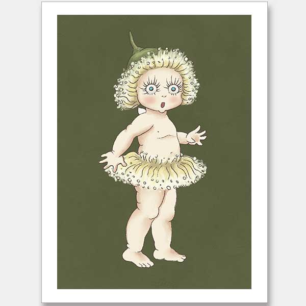 Gum Blossom Baby II Dark Green Unframed Art Print