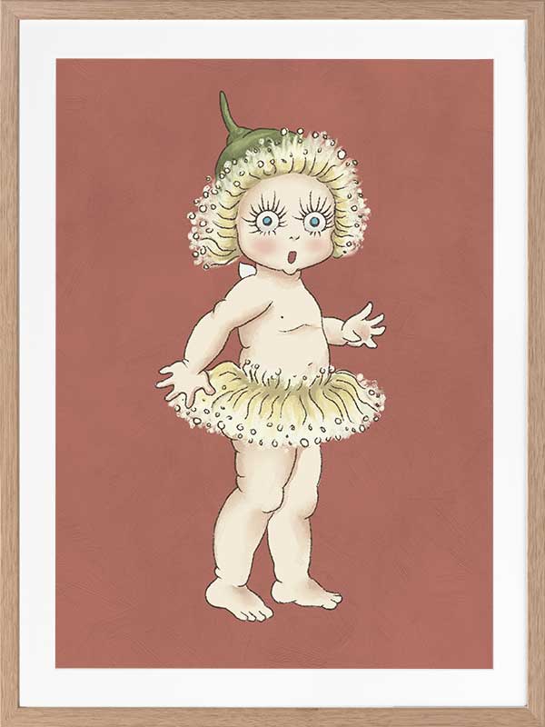 Gum Blossom Baby II Terracotta Framed Art Print