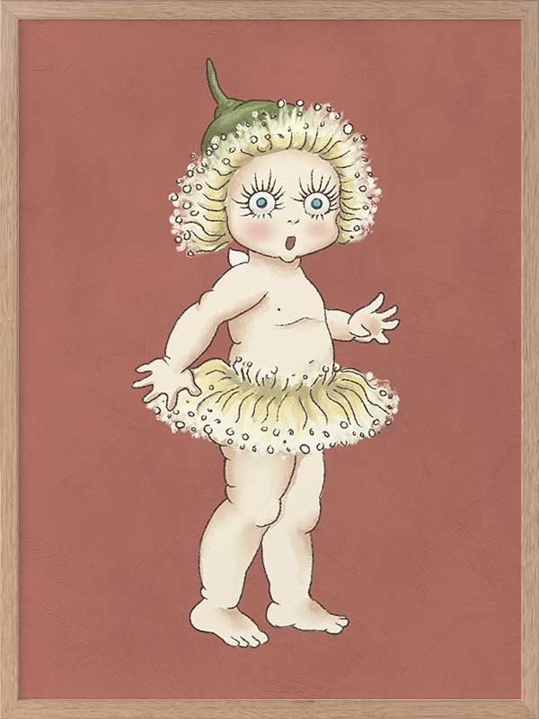 Gum Blossom Baby II Terracotta Framed Art Print