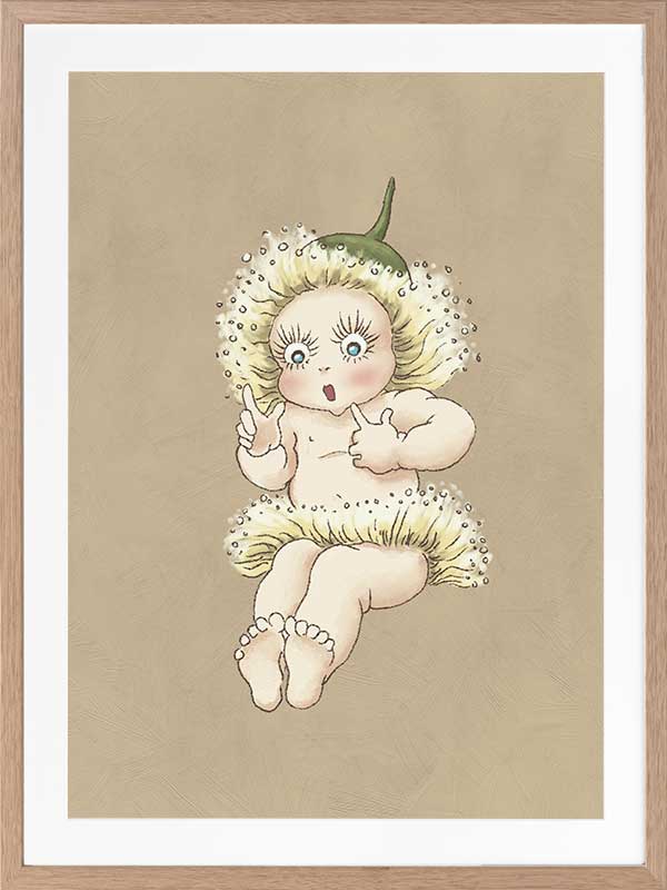 Gum Blossom Baby III Neutral Framed Art Print