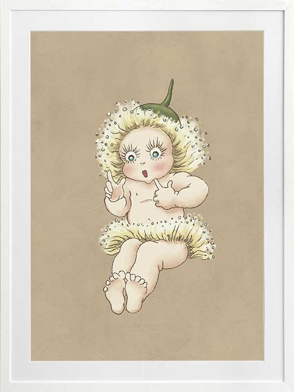 Gum Blossom Baby III Neutral Framed Art Print