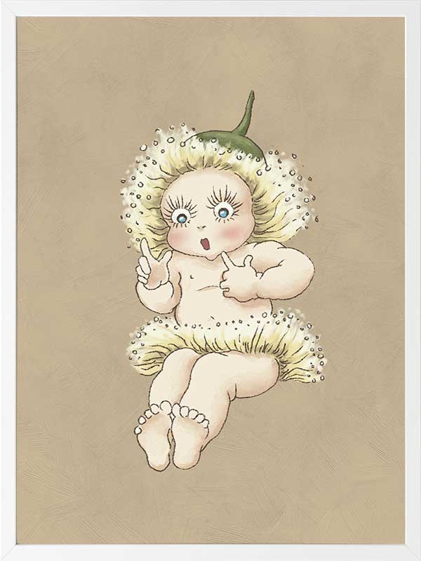 Gum Blossom Baby III Neutral Framed Art Print