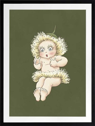 Gum Blossom Baby III Dark Green Framed Art Print
