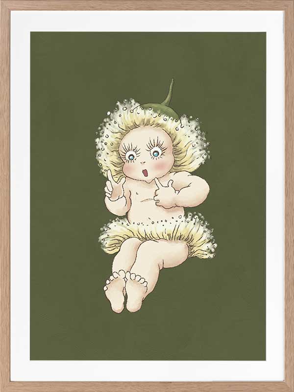 Gum Blossom Baby III Dark Green Framed Art Print