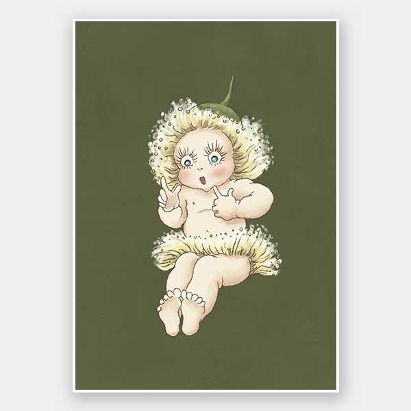 Gum Blossom Baby III Dark Green Unframed Art Print