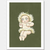 Gum Blossom Baby III Dark Green Unframed Art Print