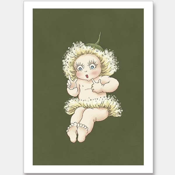 Gum Blossom Baby III Dark Green Unframed Art Print