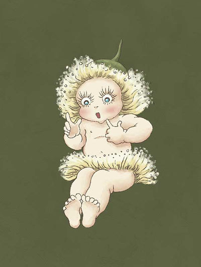 Gum Blossom Baby III Dark Green Canvas Art Print