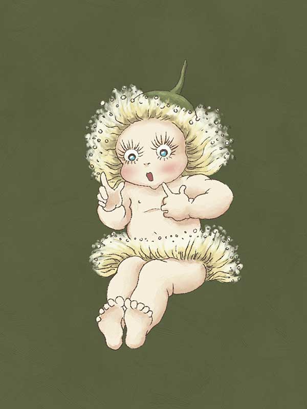Gum Blossom Baby III Dark Green Canvas Art Print