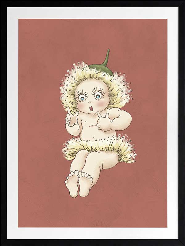 Gum Blossom Baby III Terracotta Framed Art Print