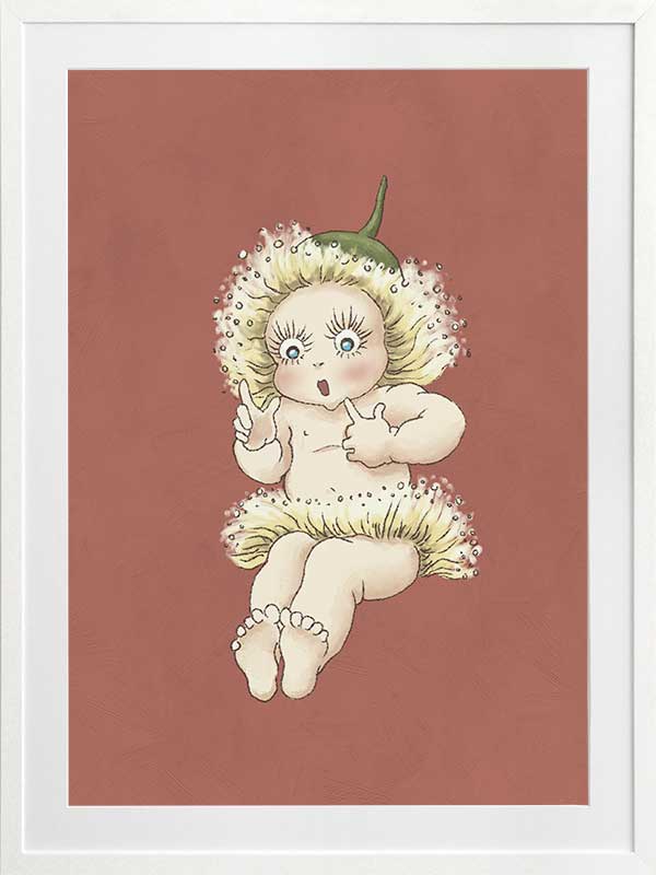 Gum Blossom Baby III Terracotta Framed Art Print