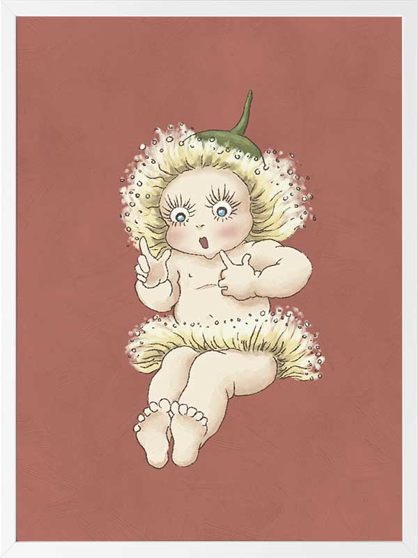 Gum Blossom Baby III Terracotta Framed Art Print